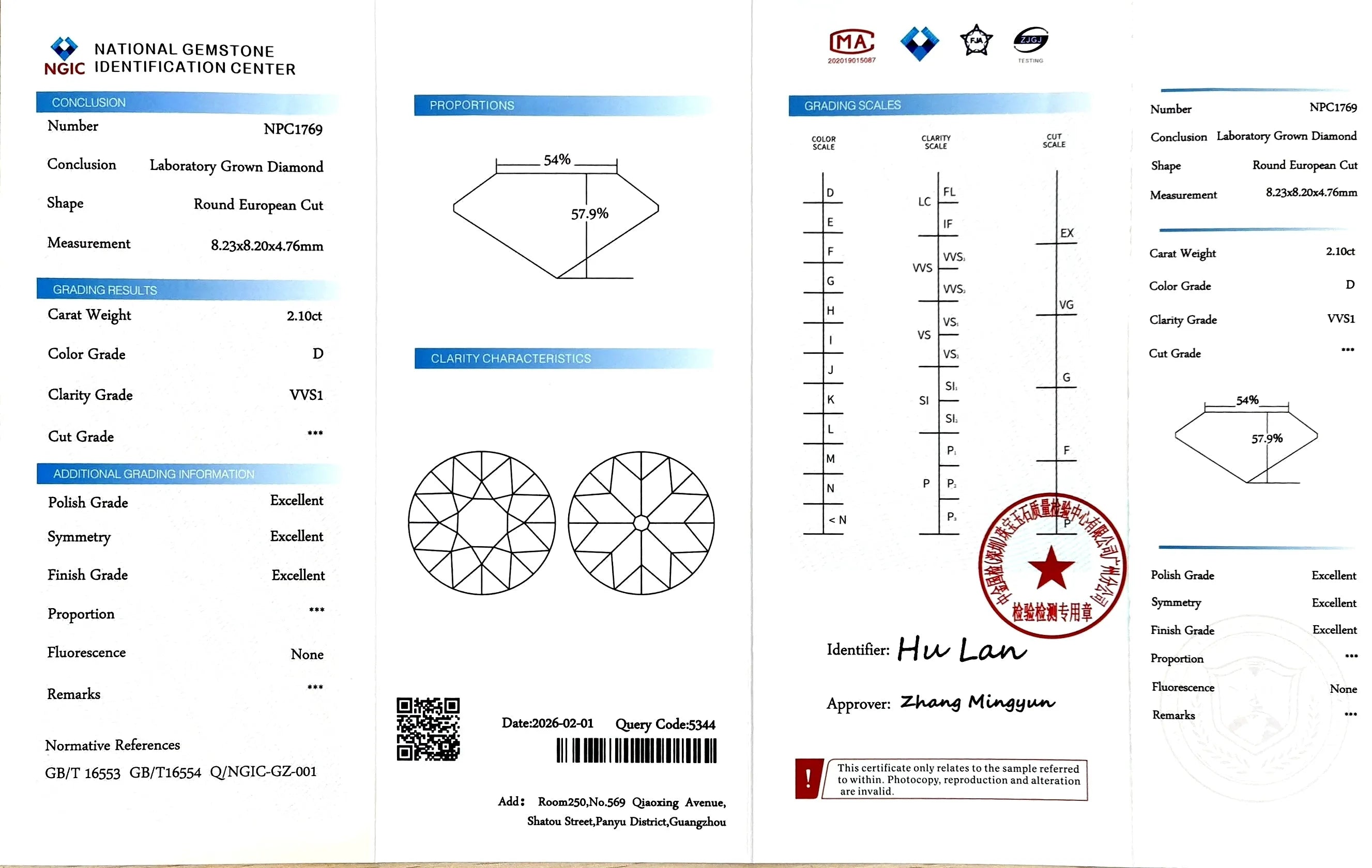 2.10ct Round European Cut Lab Diamond – D Color VVS1 | Doveggs Certified