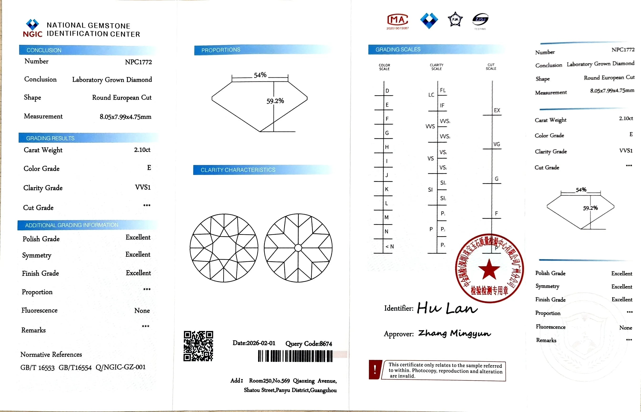 2.10ct Round European Cut Lab Diamond – E Color VVS1 | Doveggs Certified