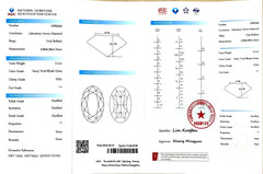 2.11ct Oval Brilliant Cut Lab Diamond - F.V. Bluish Green Color VVS1 | Doveggs Certified