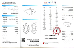 2.21ct Oval Brilliant Cut Lab Diamond - F. V. Bluish Green Color VS1 | Doveggs Certified