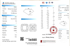 3.00ct Cushion Brilliant Cut Lab Diamond – Fancy Vivid Green Color VS1 | Doveggs Certified