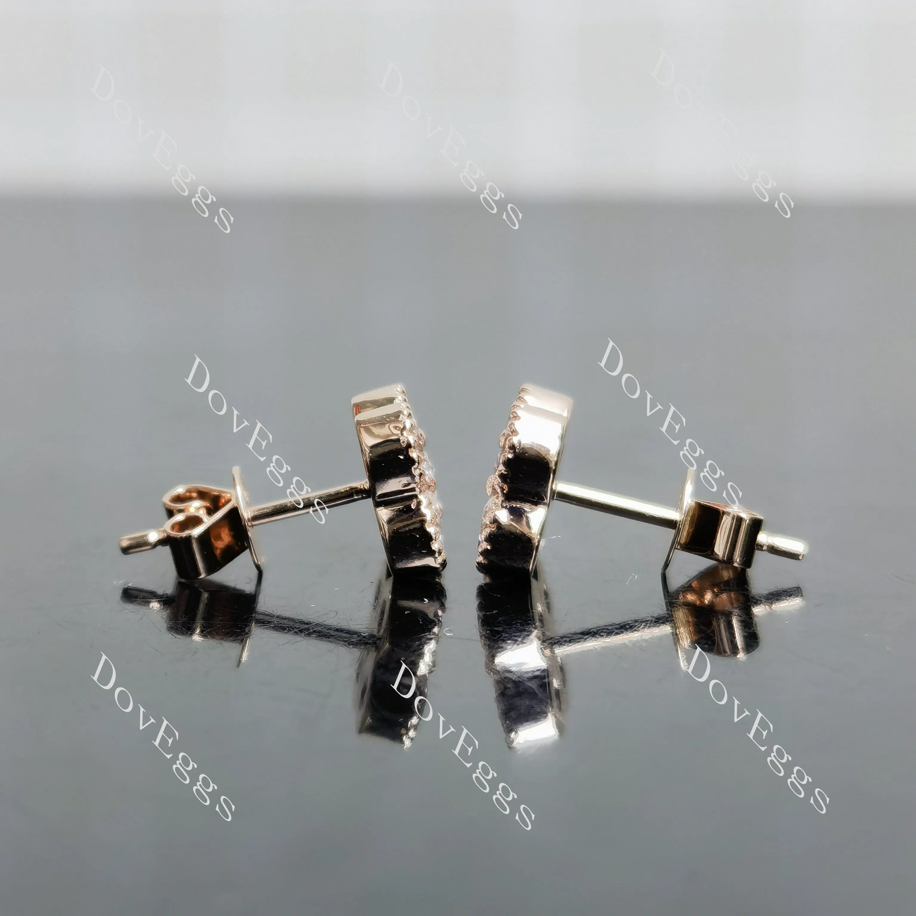Round four leaf clover moissanite/lab grown diamond earrings| DovEggs
