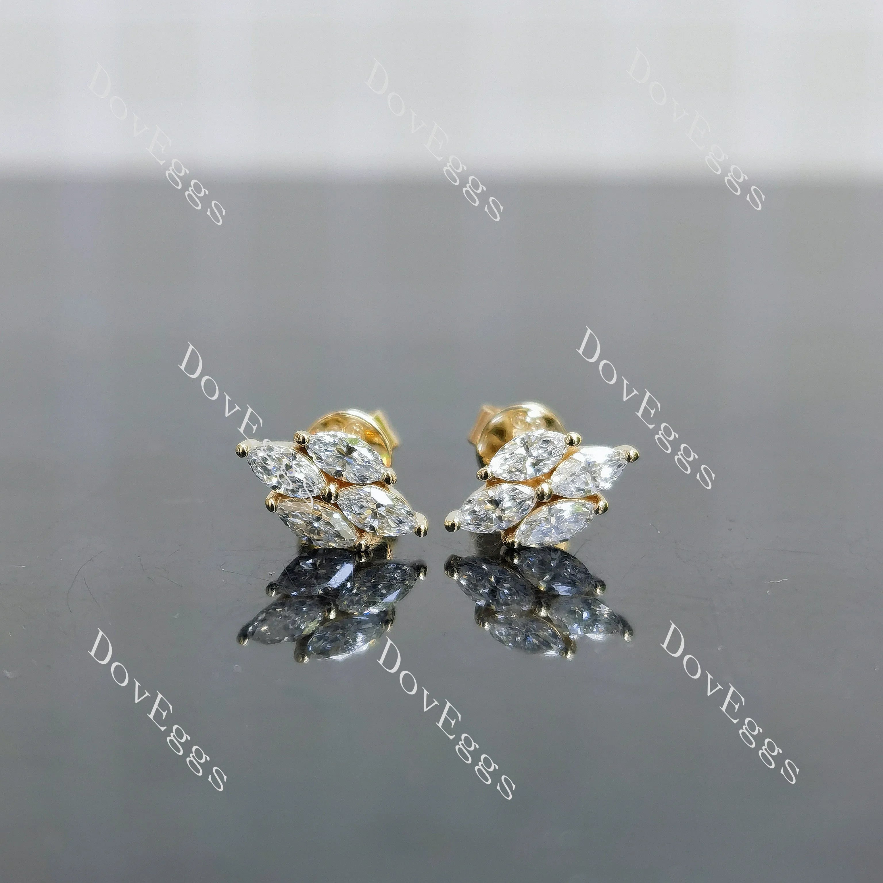 Marquise moissanite/lab grown diamond earrings| DovEggs