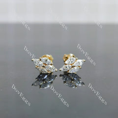 Marquise moissanite/lab grown diamond earrings| DovEggs