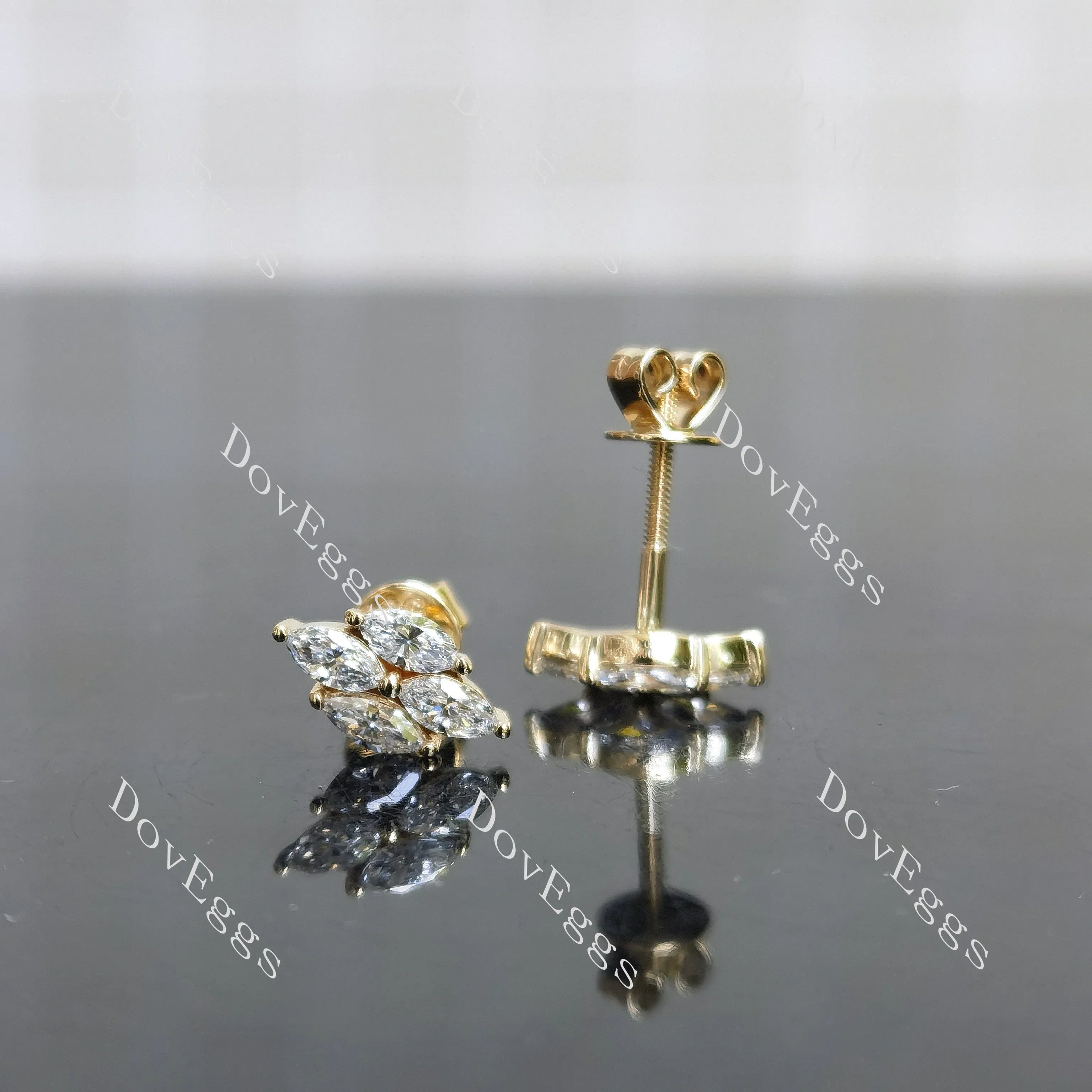 Marquise moissanite/lab grown diamond earrings| DovEggs