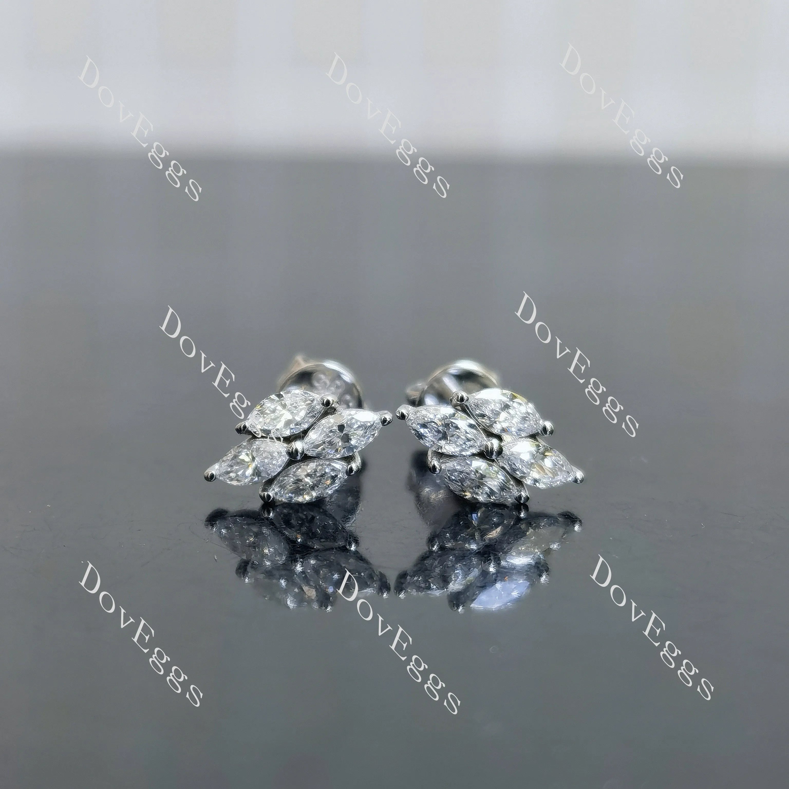 Marquise moissanite/lab grown diamond earrings| DovEggs