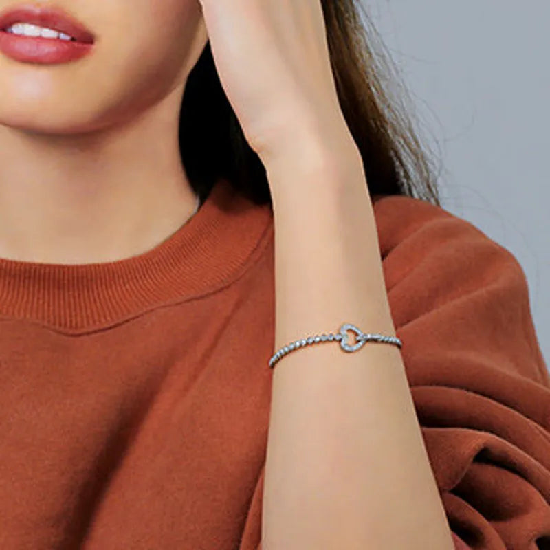 doveggs moissanite/lab grown diamond bracelet with accents 17.5cm length