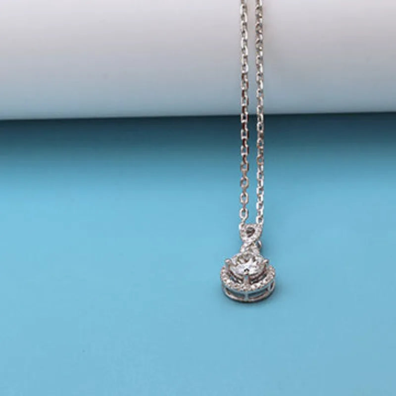 Doveggs round art deco moissanite pendant necklace (pendant only)