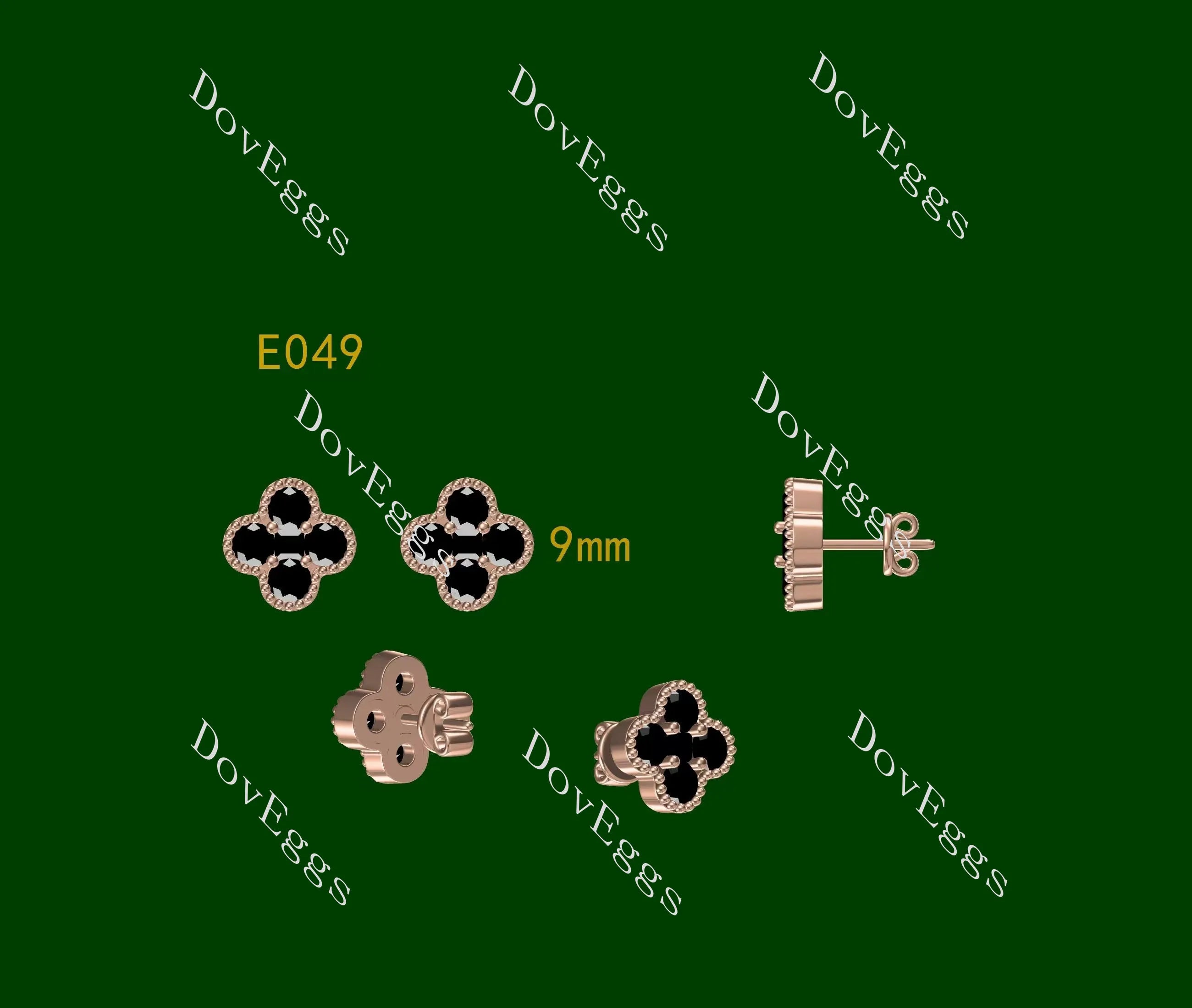 Round four leaf clover moissanite/lab grown diamond earrings| DovEggs