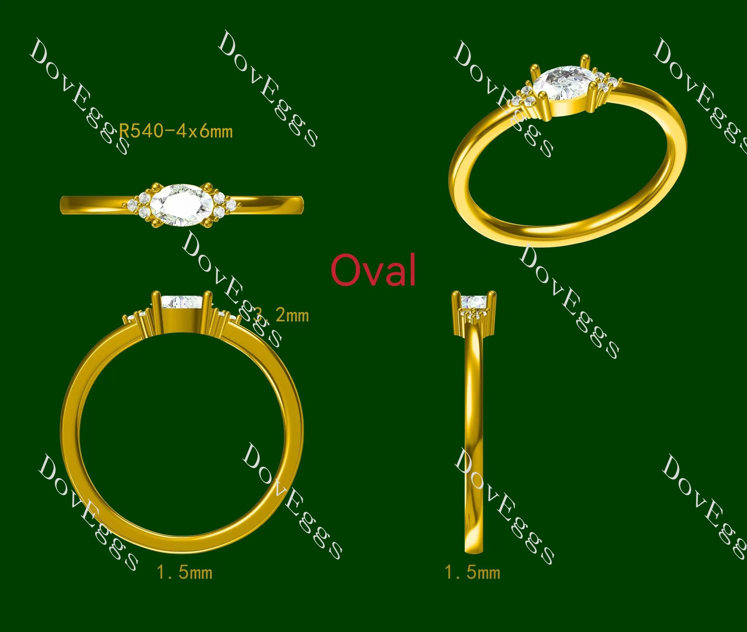 Self-Love oval/marquise moissanite/lab grown diamond engagement ring| DovEggs