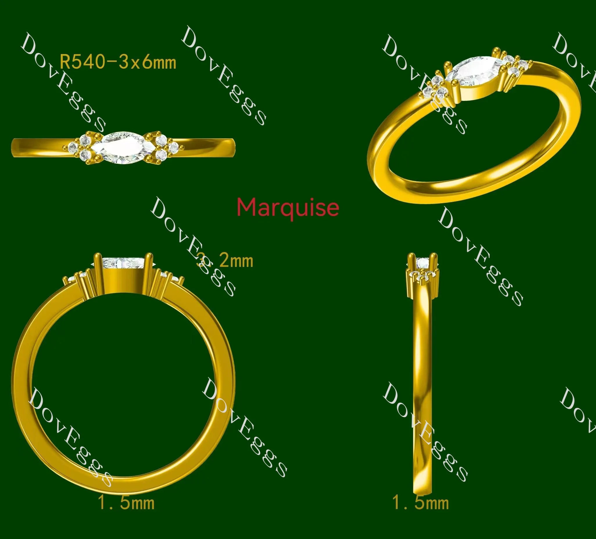 Self-Love oval/marquise moissanite/lab grown diamond engagement ring| DovEggs