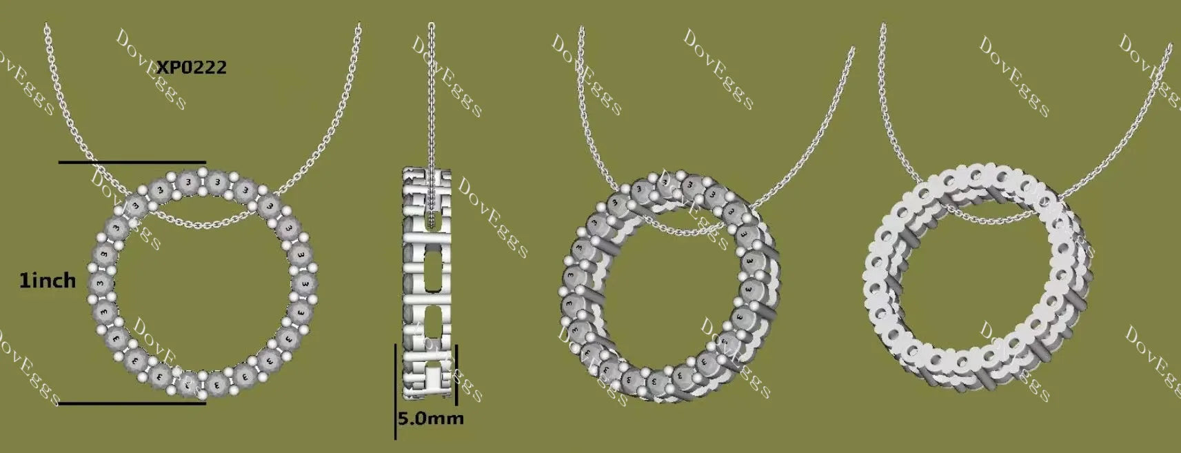 Round moissanite/lab grown diamond circle shape pendant necklace(pendant only)| DovEggs