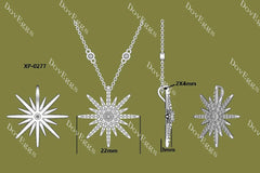Starburst round moissanite pendant necklace with 18"+2" length chain| Doveggs