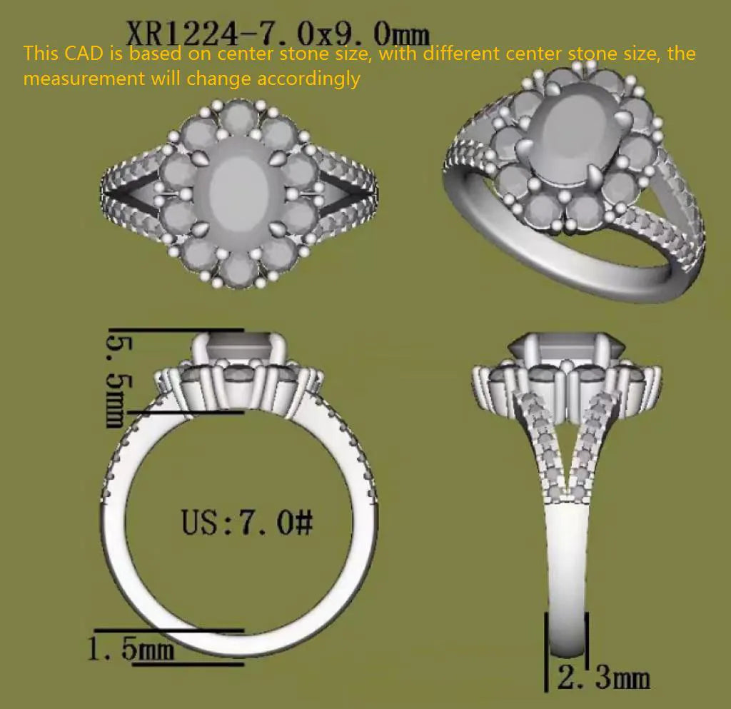 Oval split shank halo moissanite engagement ring| Doveggs