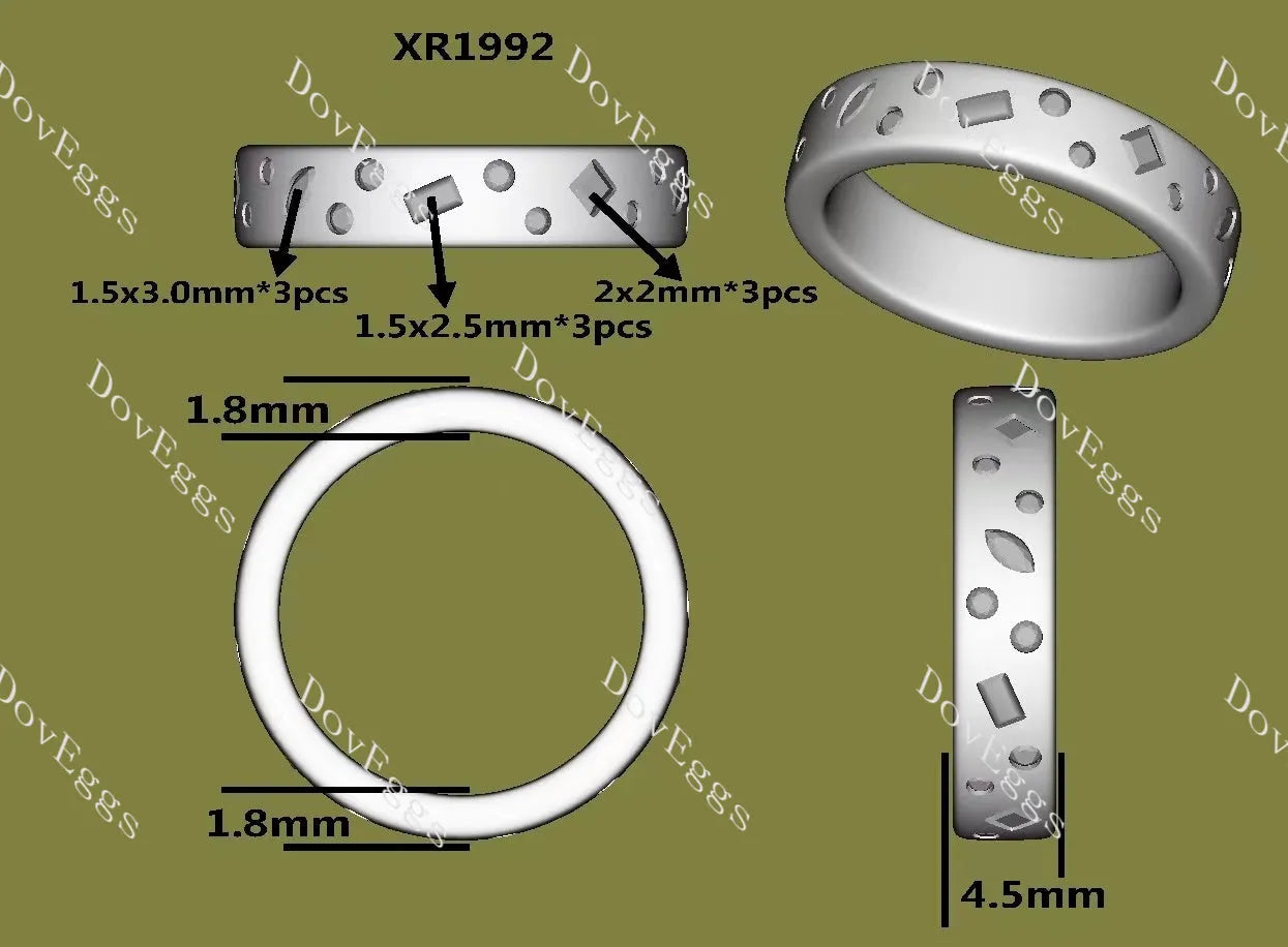 Round petite constellation moissanite/lab grown diamond wedding band-4.5mm band width| DovEggs