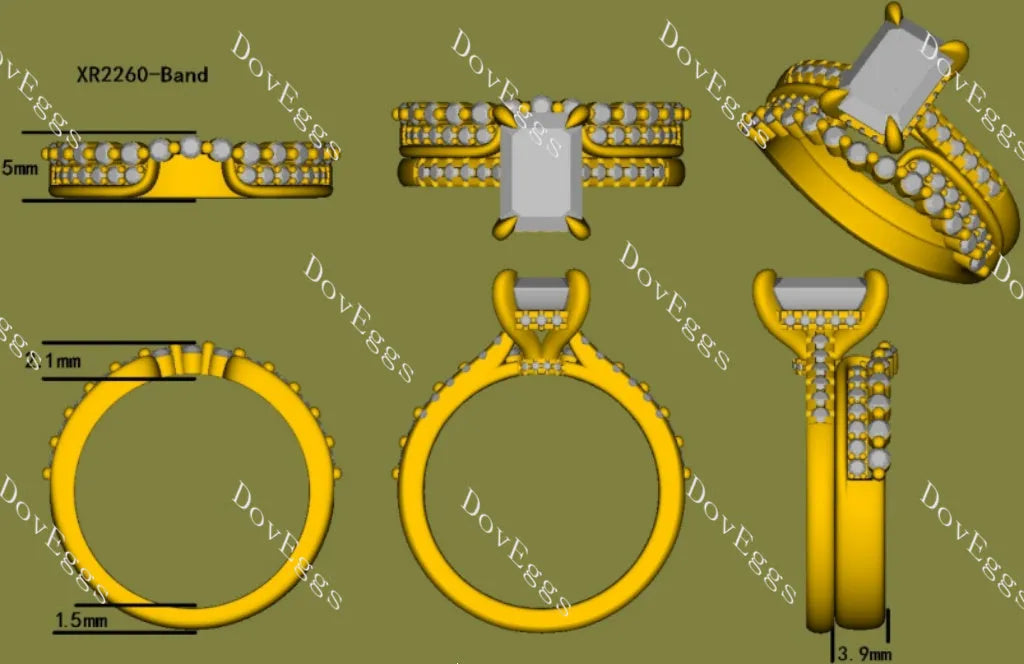 Pave fabulous lab diamond engagement ring set semi-mount only(Exclusively to DovEggs Stones)