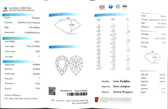1.537ct Pear Cut Fancy Vivid Blue Lab Diamond - VVS1 | Doveggs Certified