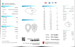 1.570ct Pear Cut Lab Diamond - E Color VVS2 | Doveggs Certified