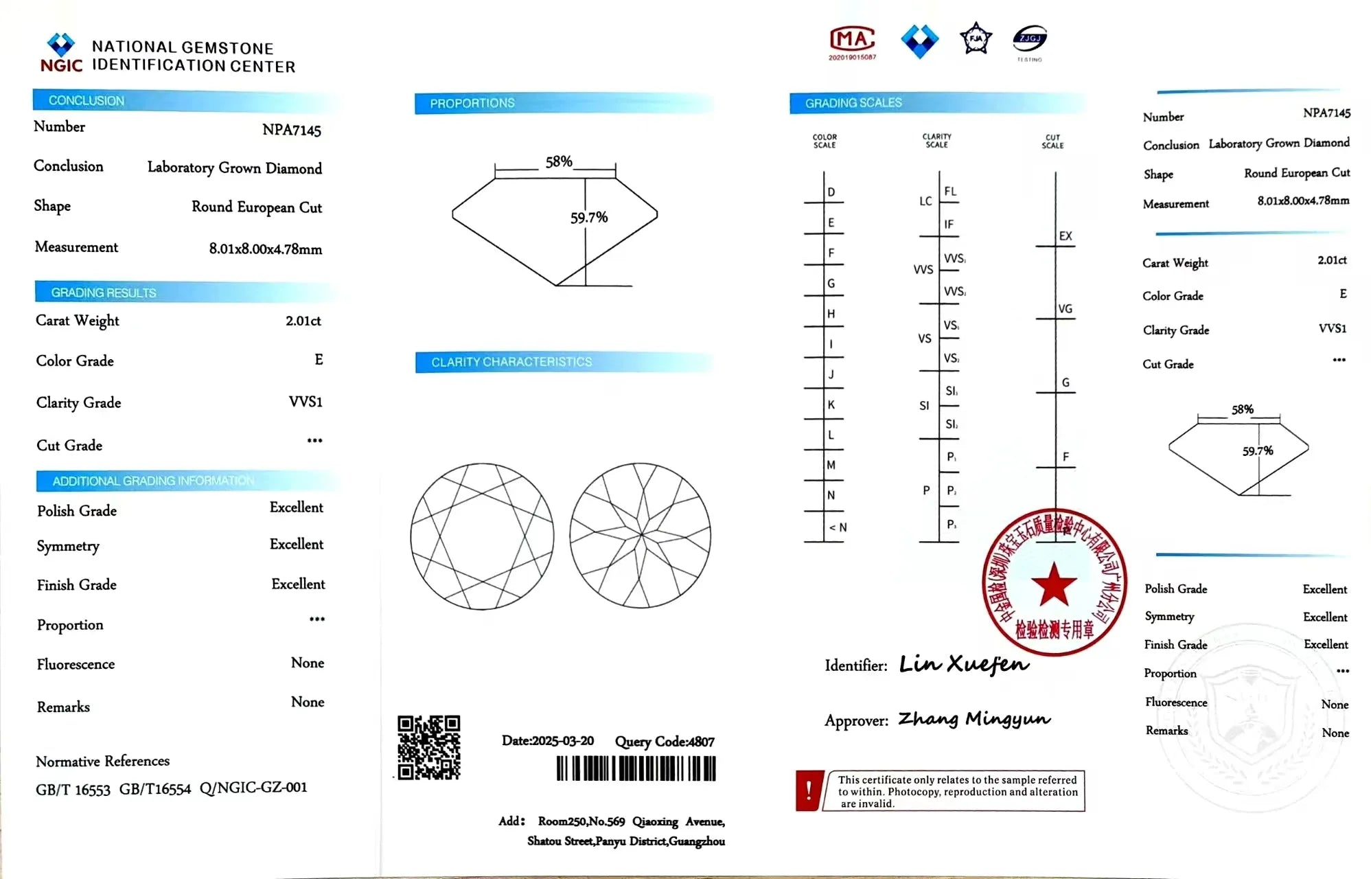 2.01ct Round European Cut Lab Diamond - E Color VVS1 Clarity | Doveggs Certified