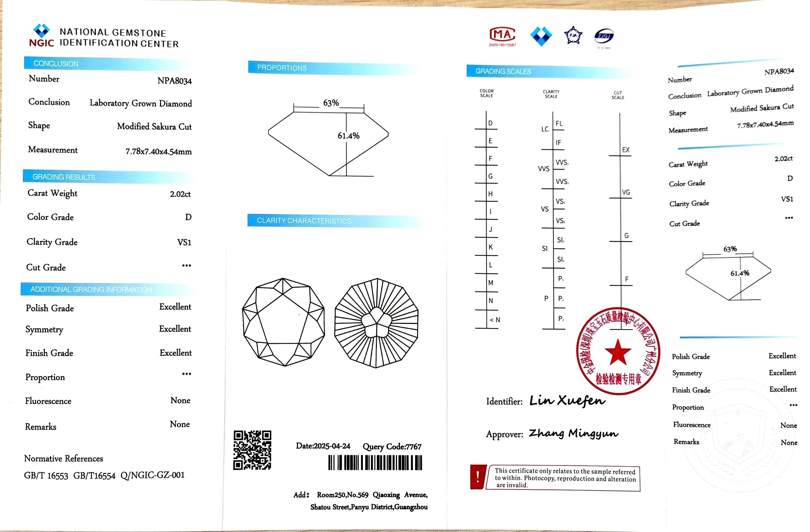 2.02ct Modified Sakura Cut Lab Diamond - D Color VS1 | Doveggs Certified