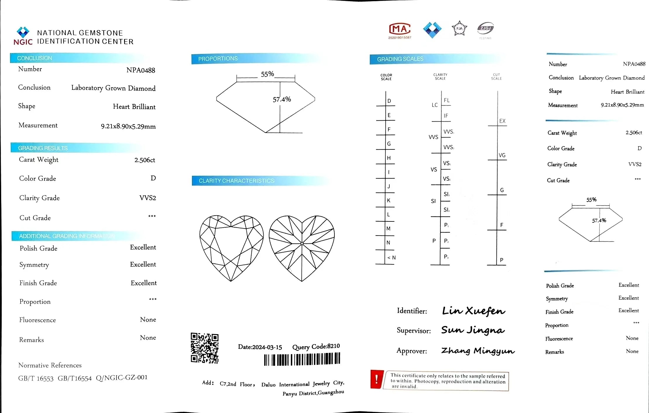 2.506ct Heart Cut Lab Diamond - D Color VVS2 | Doveggs Certified