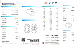3.006ct Oval Cut Lab Diamond - E Color VS1 | Doveggs Certified