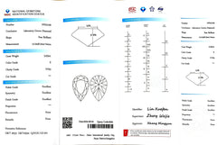 3.032ct Pear Lab Diamond - E Color VVS2 | Doveggs Certified
