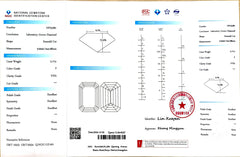 3.17ct Emerald Cut Lab Diamond - F Color VVS1 | Doveggs Certified