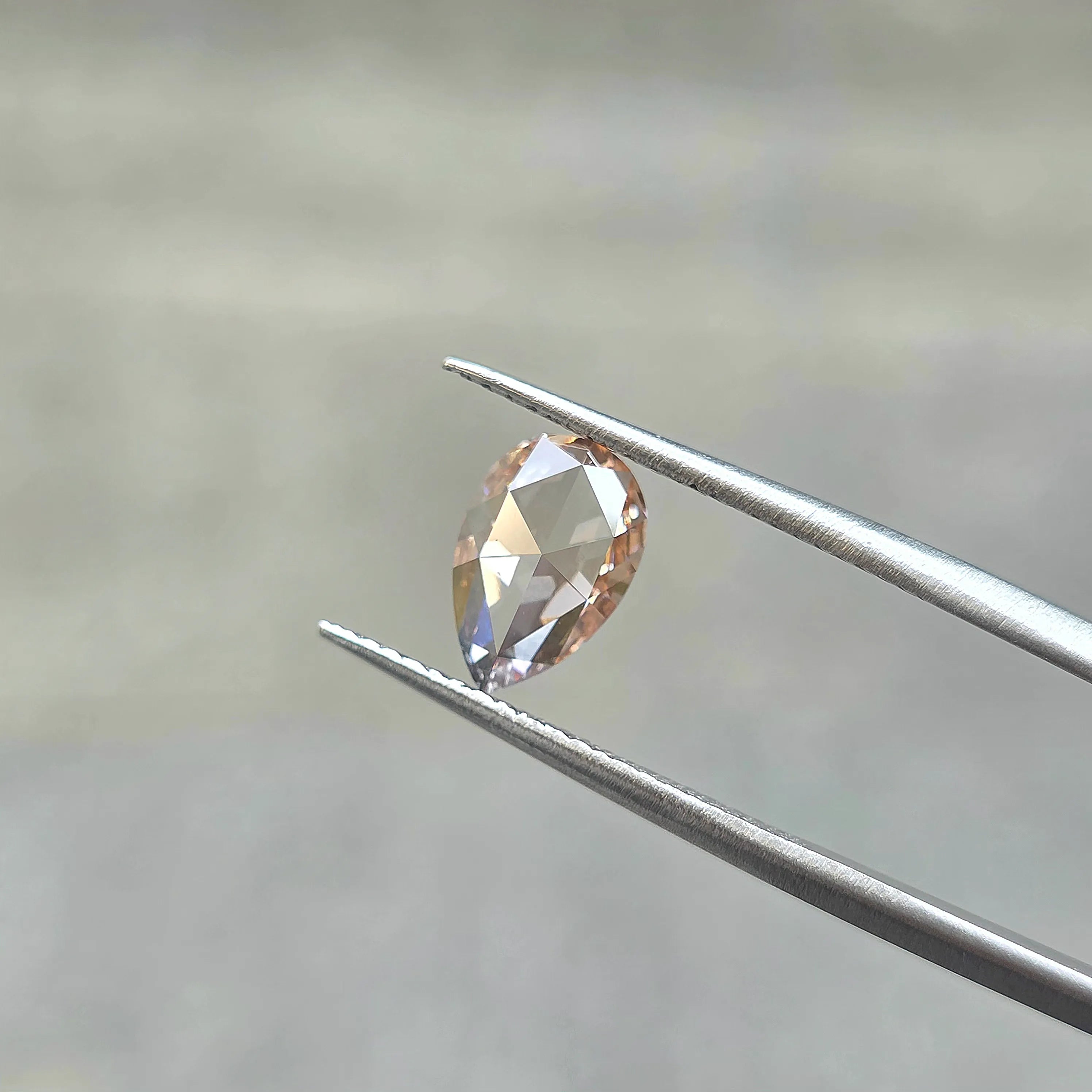 1.53ct Pear Rose Cut Lab Diamond - Fancy Pink Color VS1 | Doveggs Certified