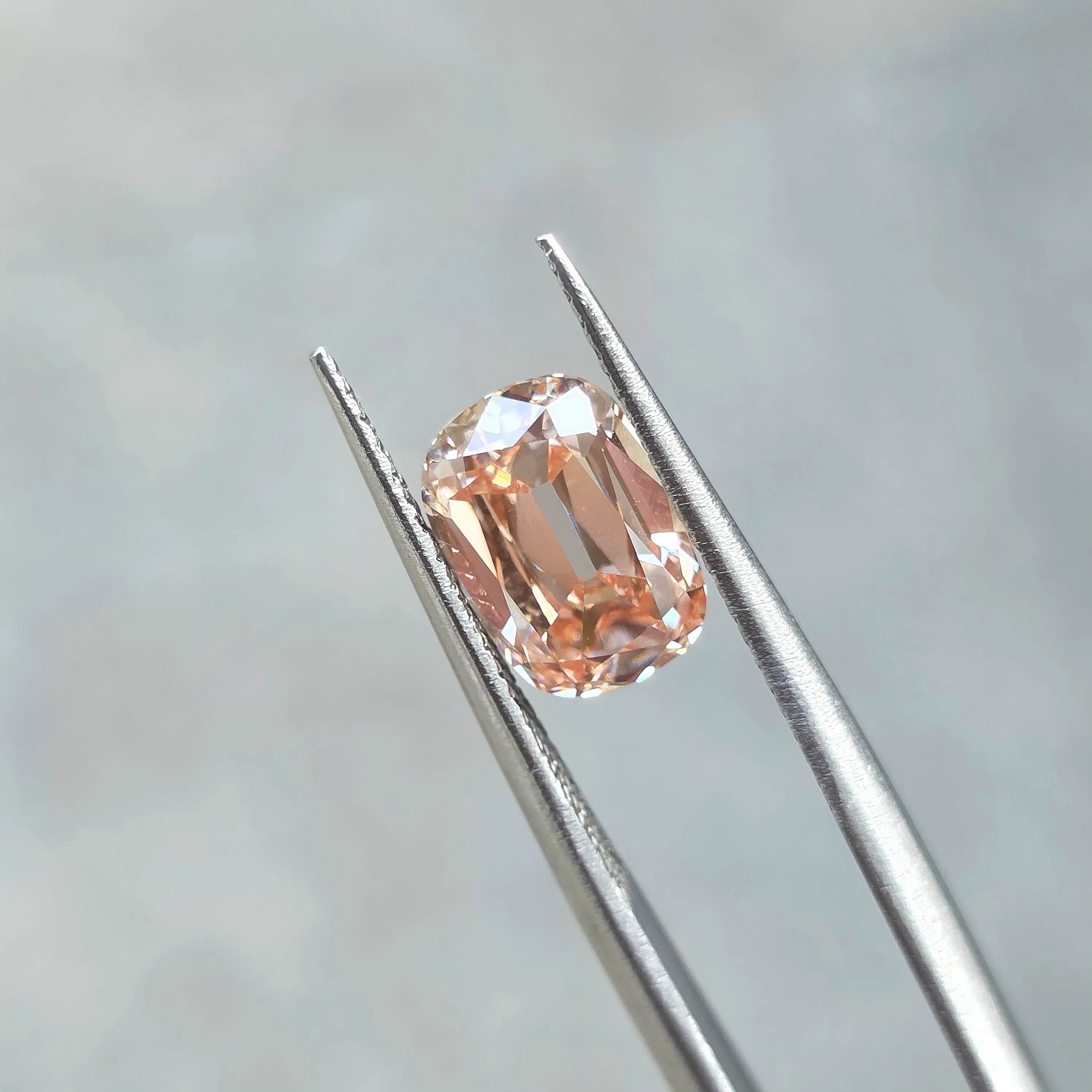 2.63ct Cushion Old Mine Cut Lab Diamond - Fancy Vivid Orange Pink Color VS1 | Doveggs Certified