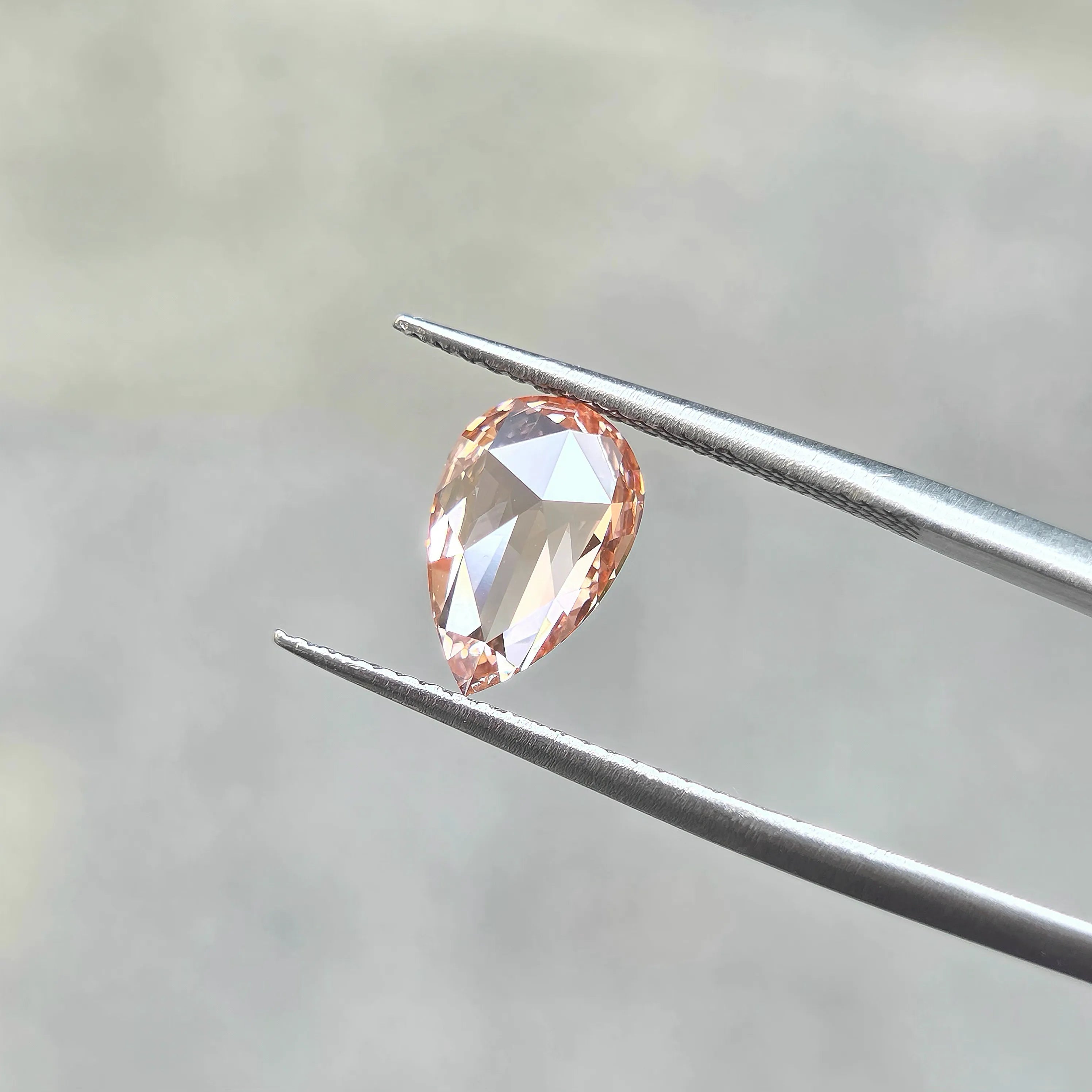 2.14ct Pear Rose Cut Lab Diamond – Fancy Vivid Pink Color VVS1 | Doveggs Certified