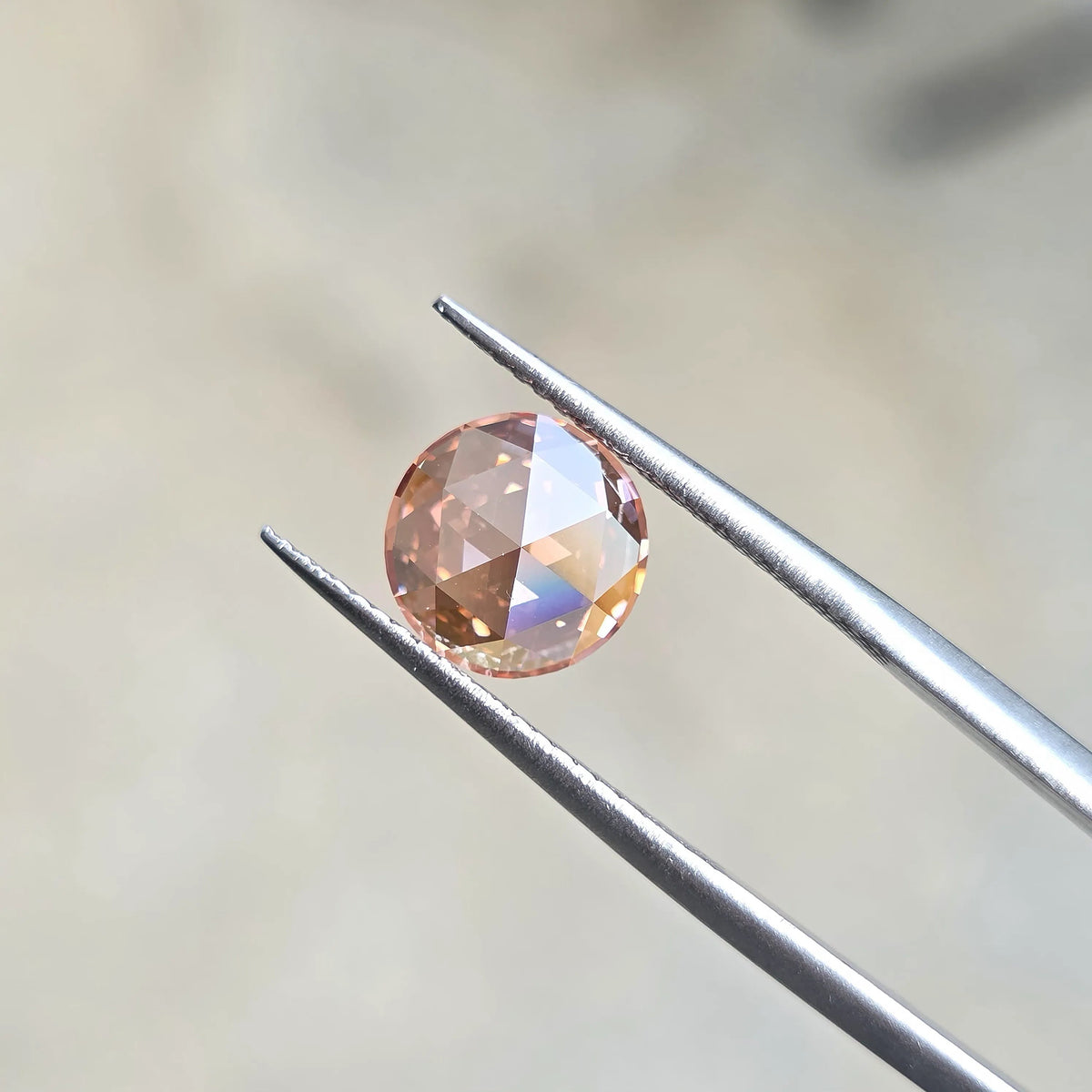 2.43ct Round Rose Cut Lab Diamond – Fancy Vivid Pink Color VVS2 | Doveggs Certified