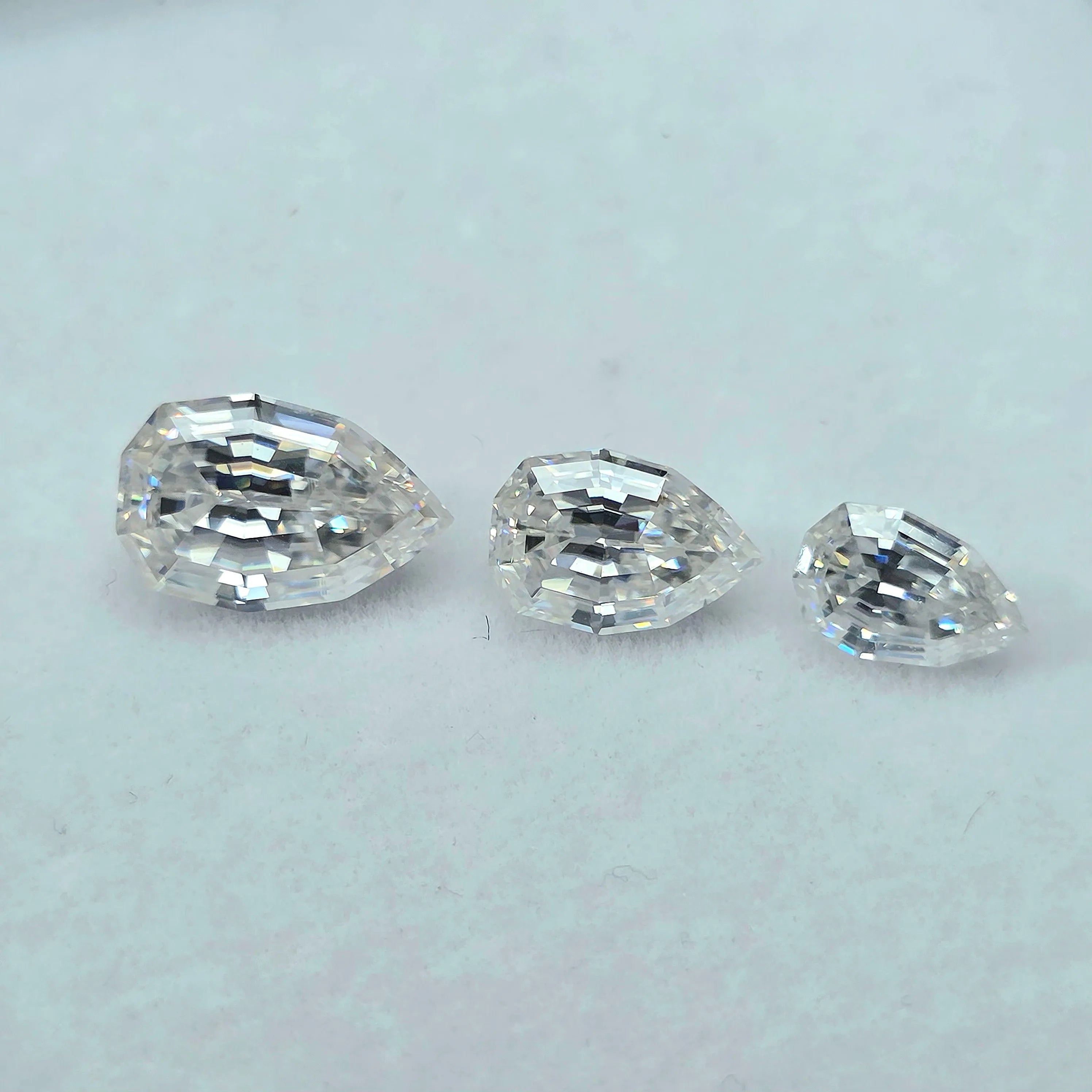 Doveggs 1ct-5ct New Pear Step Cut Tryout loose moissanite stone