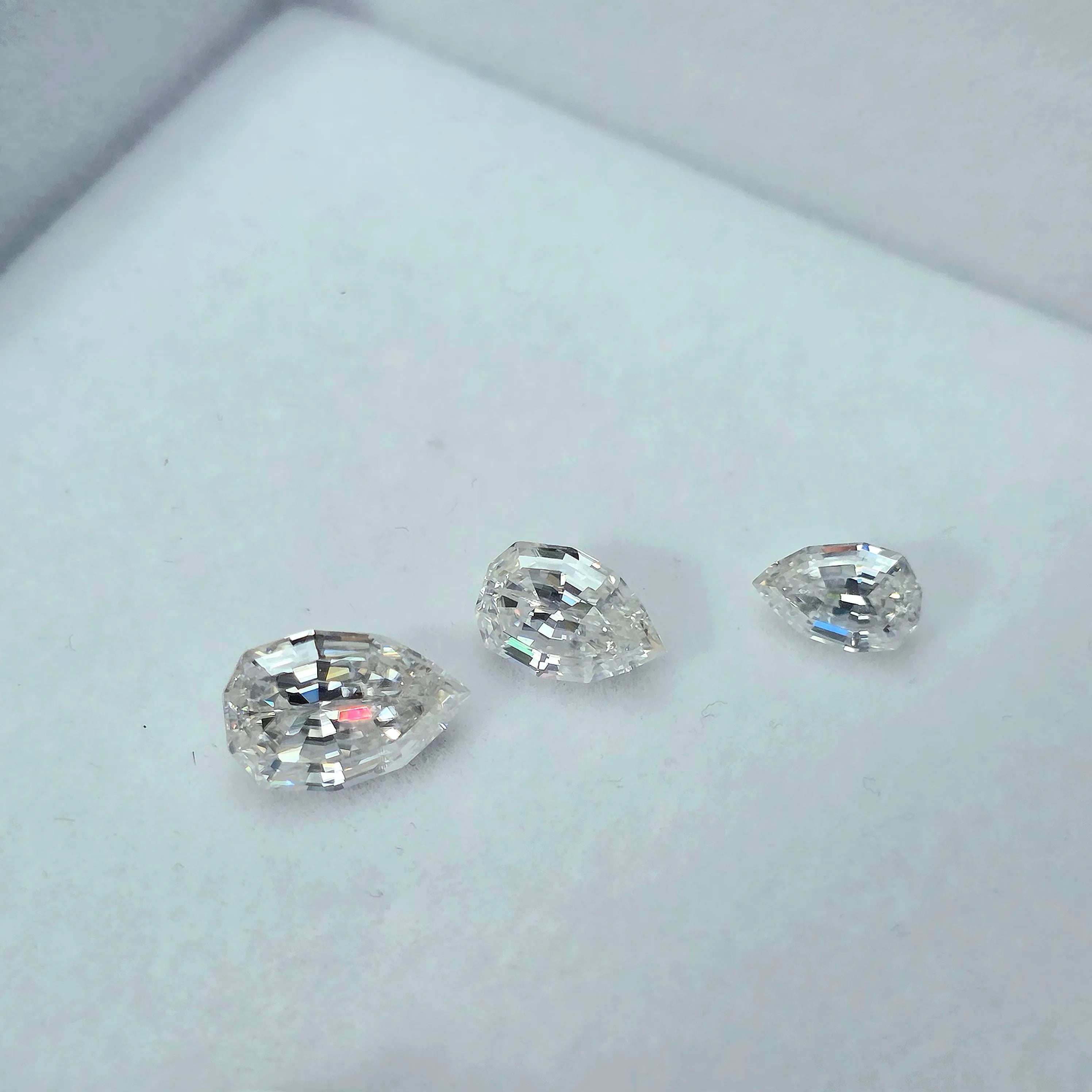 Doveggs 1ct-5ct New Pear Step Cut Tryout loose moissanite stone