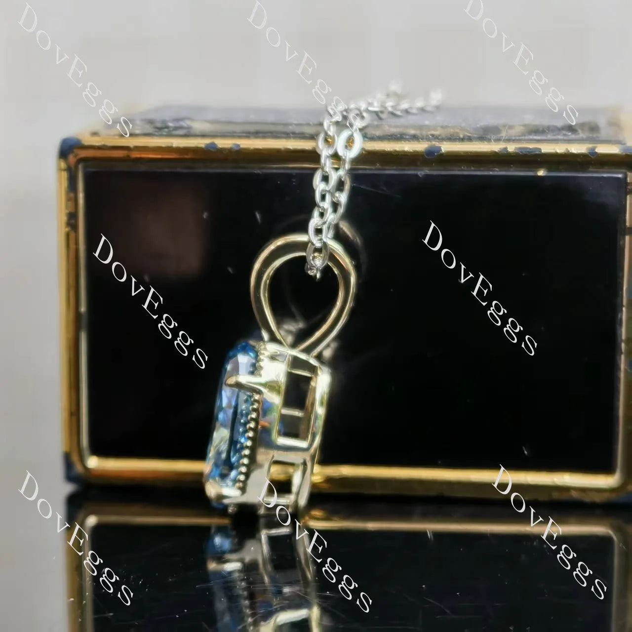 River Lee-Oval solitaire moissanite pendant necklace (pendant only)| Doveggs