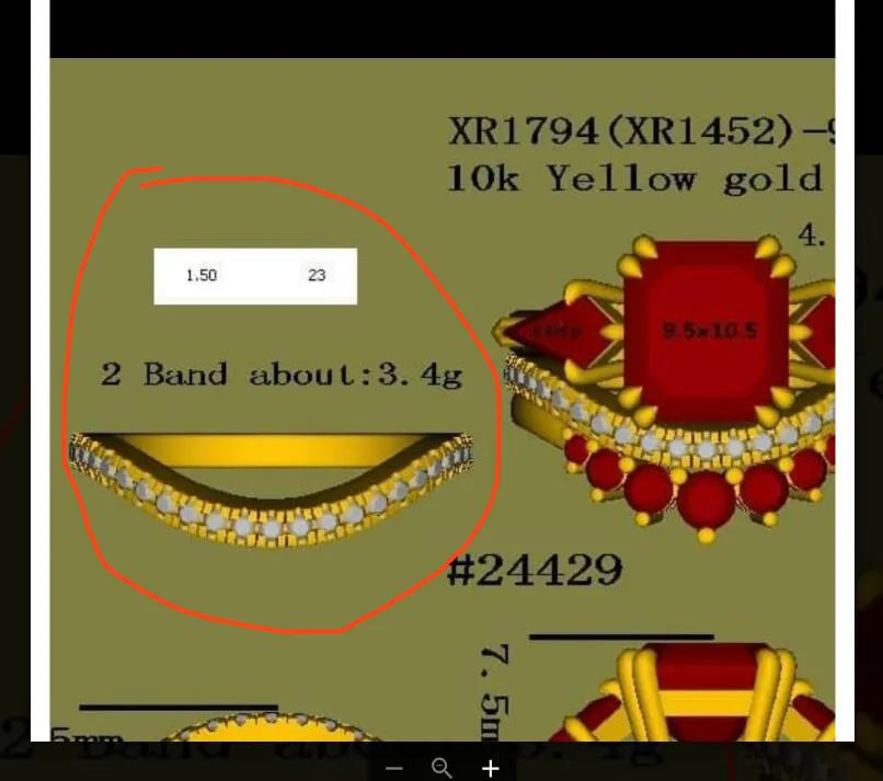 Wedding band for 23664 ring
