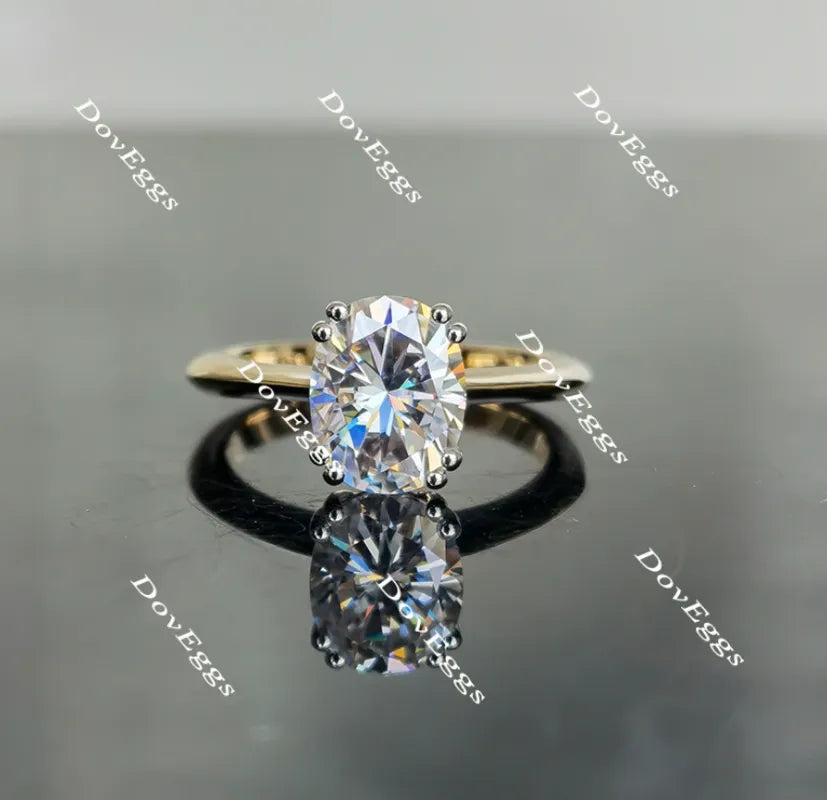 Oval solitaire moissanite engagement ring| Doveggs