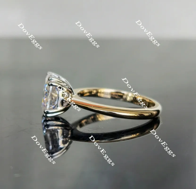 Oval solitaire moissanite engagement ring| Doveggs
