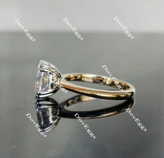 Oval solitaire moissanite engagement ring| Doveggs