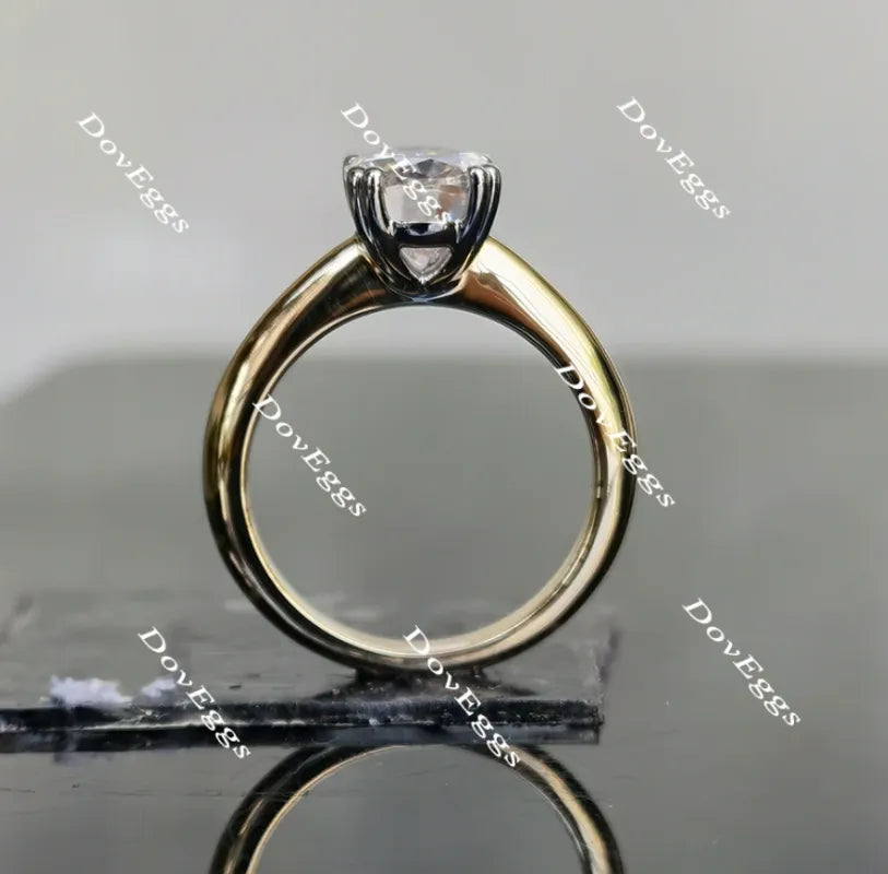 Oval solitaire moissanite engagement ring| Doveggs