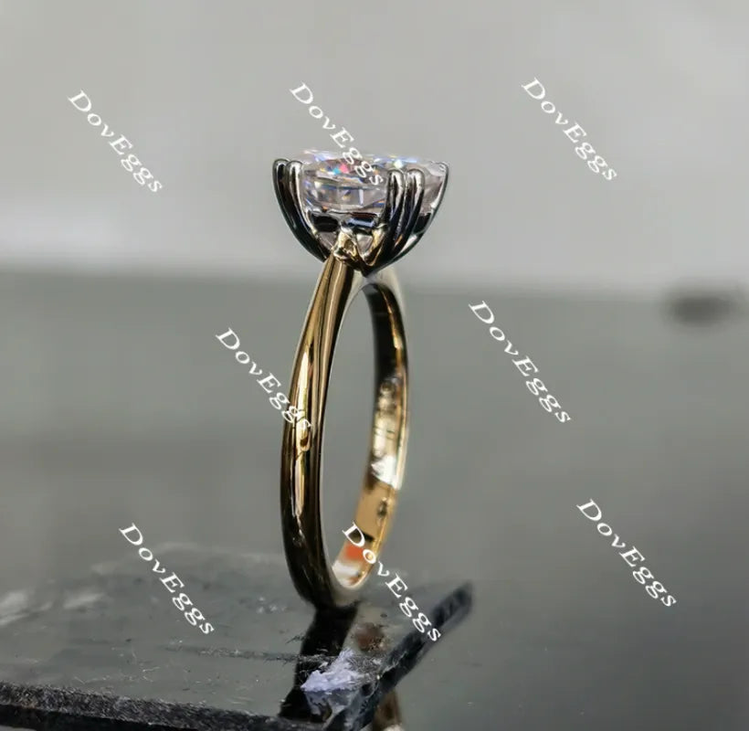 Oval solitaire moissanite engagement ring| Doveggs
