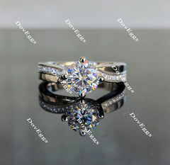 Doveggs art deco pave engagement ring only semi-mount only(Exclusively to DovEggs Stones)