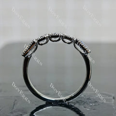 Asscher five-stone bezel moissanite wedding band-2.0mm band width| DovEggs