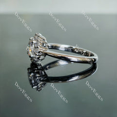 Doveggs round halo moissanite engagement ring
