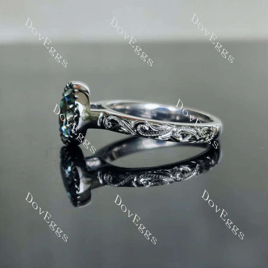 Ka Lokahi solitaire bezel lab diamond engagement ring set semi-mount only(Exclusively to DovEggs Stones)
