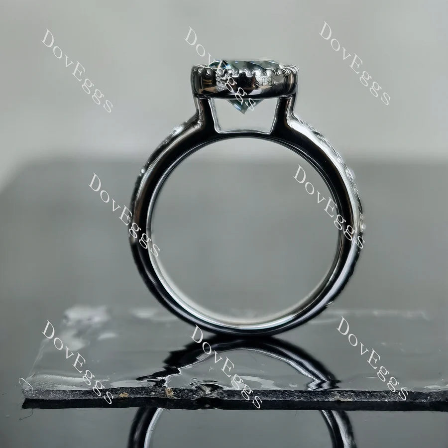 Ka Lokahi solitaire bezel lab diamond engagement ring set semi-mount only(Exclusively to DovEggs Stones)