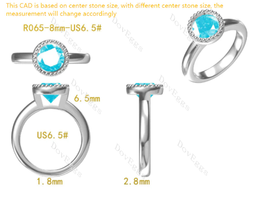 Ka Lokahi solitaire bezel lab diamond engagement ring set semi-mount only(Exclusively to DovEggs Stones)