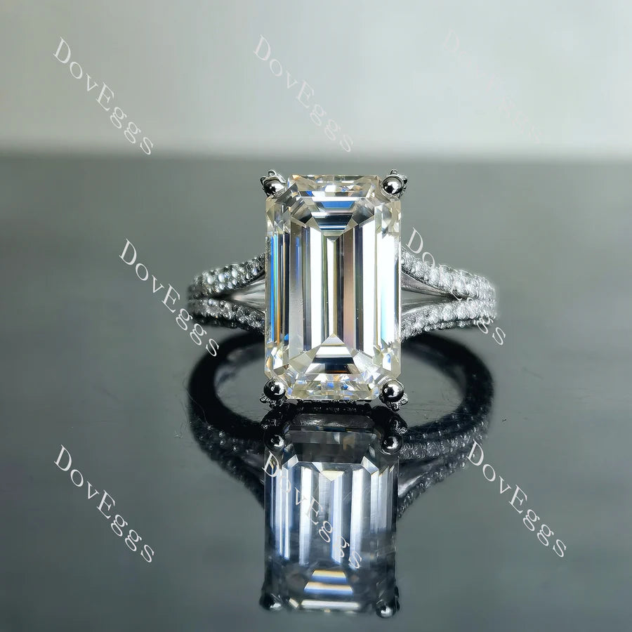 Half eternity pave split shank engagement ring only semi-mount only(Exclusively to DovEggs Stones)