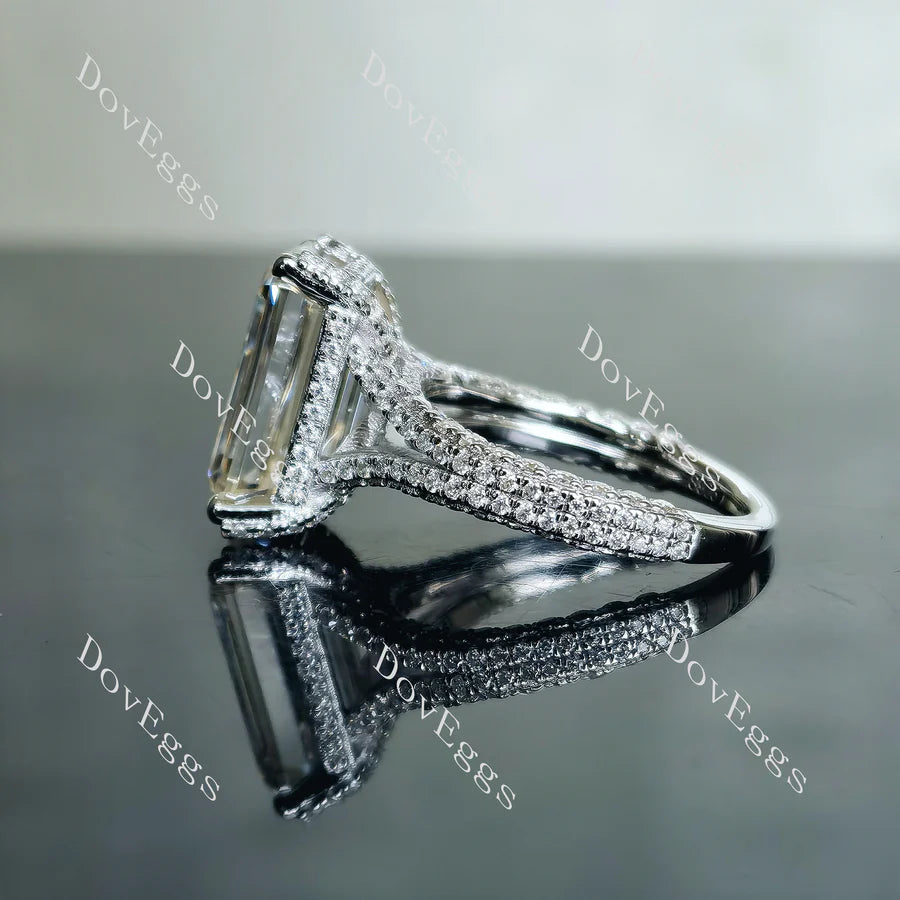 Half eternity pave split shank engagement ring only semi-mount only(Exclusively to DovEggs Stones)