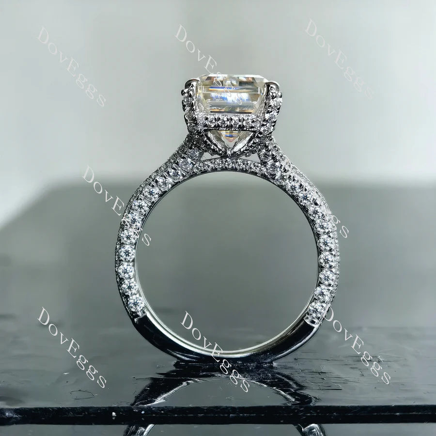 Half eternity pave split shank engagement ring only semi-mount only(Exclusively to DovEggs Stones)